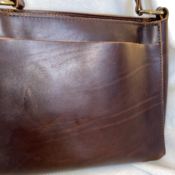 Portland Leather Goods Triangle Shoulder Bag Purse Grizzly - Picture 3 of 8